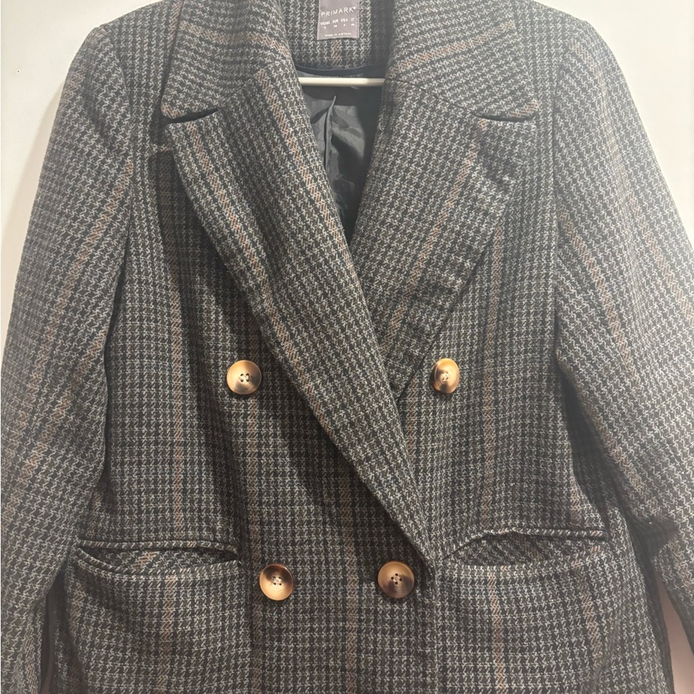 Vintage Style Plaid Double-Breasted Coat gently worn
